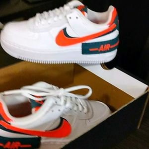 White/dark teal green air force 1